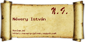 Névery István névjegykártya