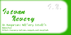 istvan nevery business card